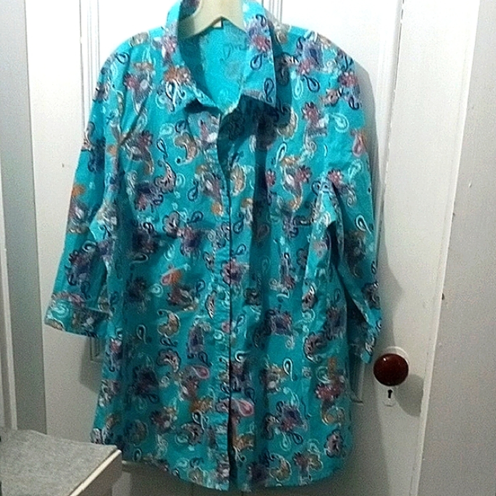 Paisley Print Turquoise Shirt